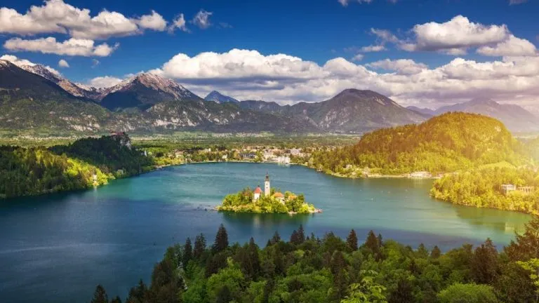 Panorama del lago di Bled